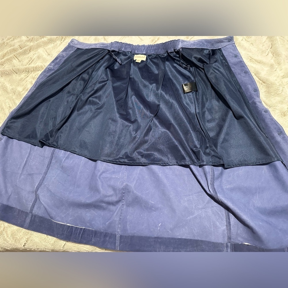 Monterey Bay Vintage Blue A-Line Leather Skirt - Picture 13 of 16